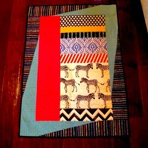 Quilted Wall Art. 34”wX49”h ‘Zebras Head to Tail’